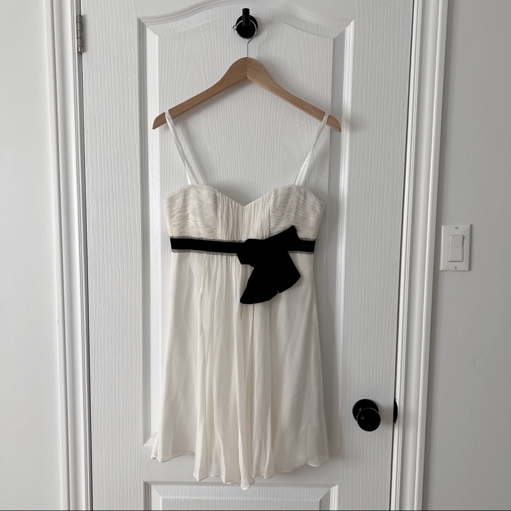 BCBG - Maxazria Strapless Silk Bow Mini Dress
